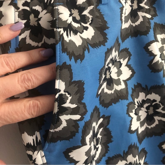 Lane Bryant Lena Modernist Blue Floral Ankle Pant Stretch Cotton Blend Sz 14 NWT - Picture 8 of 16